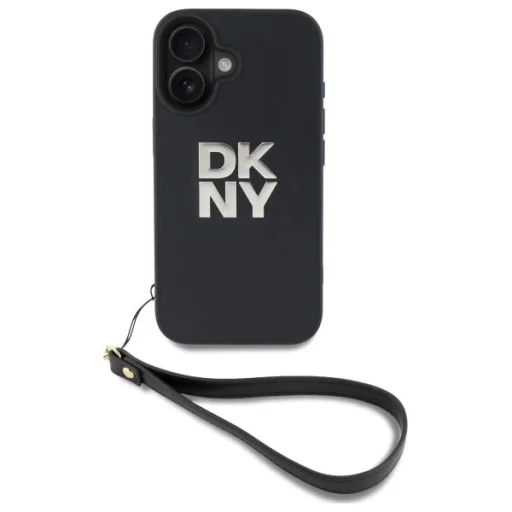  iPhone 16 6.1" fekete/fekete DKNY DKHCP16SPBSWSK keménytok csuklópántos Stock Logo tok - 2