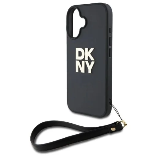  iPhone 16 6.1" fekete/fekete DKNY DKHCP16SPBSWSK keménytok csuklópántos Stock Logo tok - 5