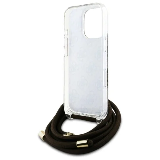  iPhone 16 Pro 6.3" Guess GUHCP16LHC4SEW barna/barna keménytok Crossbody Cord 4G Print tok - 6