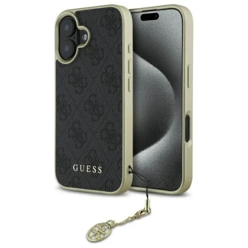  iPhone 16 6.1" fekete/fekete Guess GUHCP16SGF4GGR keménytok 4G Charms Collection tok - 1