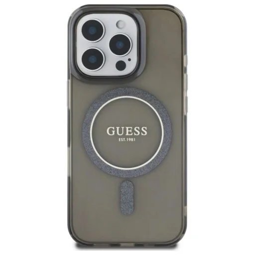  iPhone 16 Pro 6.3" fekete/fekete Guess GUHMP16LHFGEREK kemény tok IML Glitter Circle MagSafe tok - 3