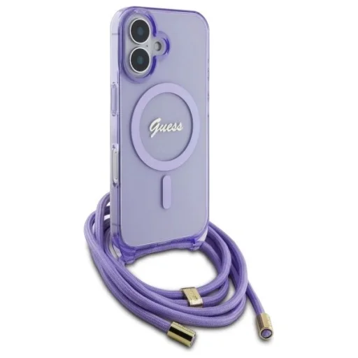  iPhone 16 6.1" lila/lila Crossbody Cord Script MagSafe Guess GUHMP16SHCTSGNSU keménytok - 3