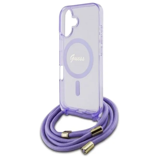 iPhone 16 6.1" lila/lila Crossbody Cord Script MagSafe Guess GUHMP16SHCTSGNSU keménytok - 5