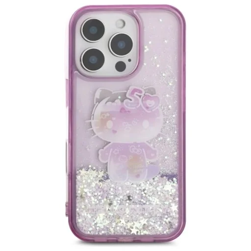 Hello Kitty HKHCP16XL50PPU iPhone 16 Pro Max 6.9" lila/lila keménytok Liquid Glitter 50TH Anniversary Party tok - 3