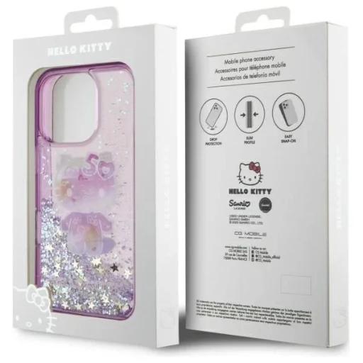 Hello Kitty HKHCP16XL50PPU iPhone 16 Pro Max 6.9" lila/lila keménytok Liquid Glitter 50TH Anniversary Party tok - 8
