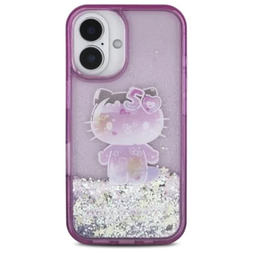 Hello Kitty HKHCP16SL50PPU iPhone 16 6.1" lila/lila keménytok Liquid Glitter 50. Évfordulós Parti tok - 3