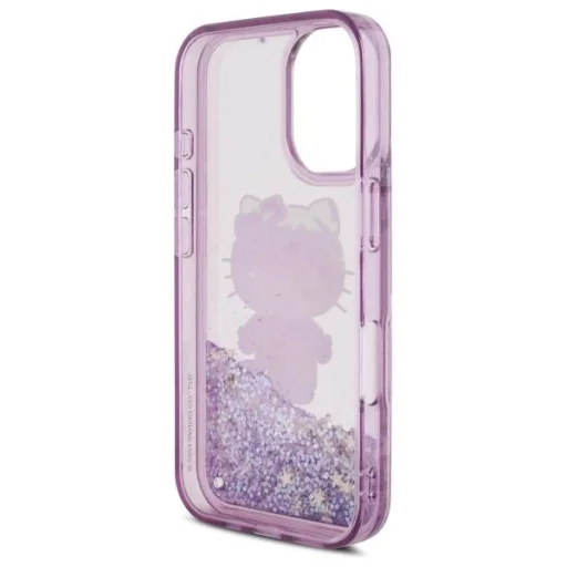 Hello Kitty HKHCP16SL50PPU iPhone 16 6.1" lila/lila keménytok Liquid Glitter 50. Évfordulós Parti tok - 7