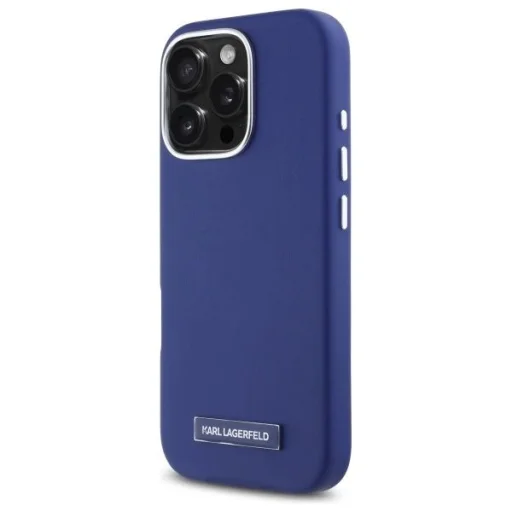  iPhone 16 Pro 6.3" kék/kék Karl Lagerfeld KLHMP16LPGMSRPB kemény tok FW Metal Plate MagSafe tok - 2