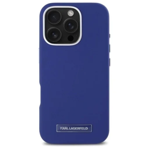  iPhone 16 Pro 6.3" kék/kék Karl Lagerfeld KLHMP16LPGMSRPB kemény tok FW Metal Plate MagSafe tok - 3