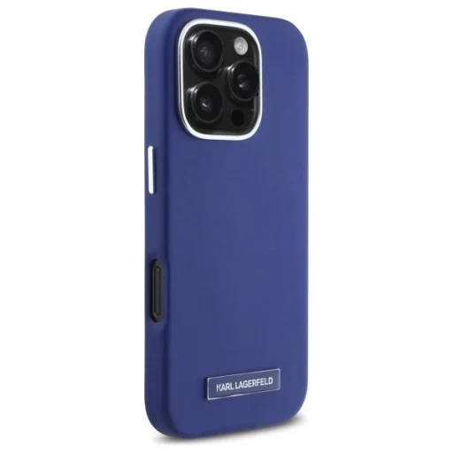  iPhone 16 Pro 6.3" kék/kék Karl Lagerfeld KLHMP16LPGMSRPB kemény tok FW Metal Plate MagSafe tok - 4