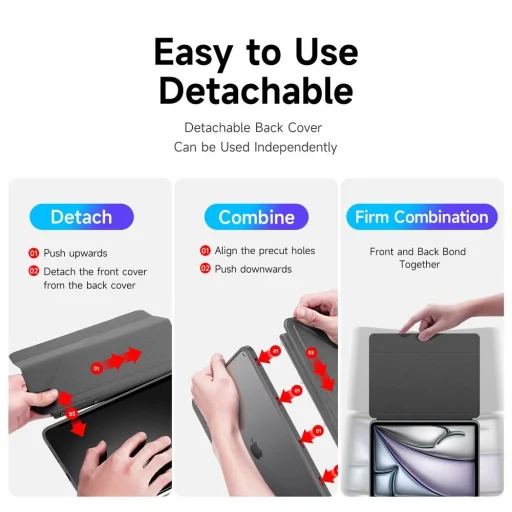 DUX DUCIS fliptok MAGI ceruzatartóval iPad Air 13 (2024) fekete tok - 3