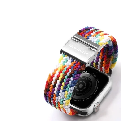 DUX DUCIS Mixture II nyújtható fonott szíj Apple Watch 42 / 44 / 45 mm szivárvány - 6