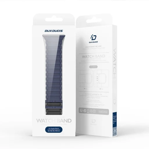 DUX DUCIS KJ nylon szíj Apple Watch 42/44/45/49 mm fekete/kék - 4