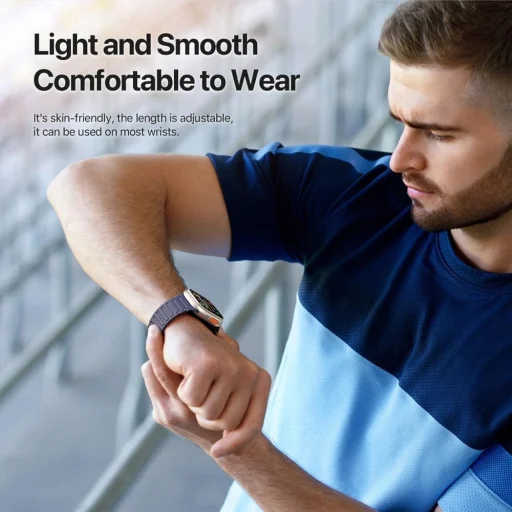 DUX DUCIS KJ nylon szíj Apple Watch 42/44/45/49 mm fekete/kék - 5