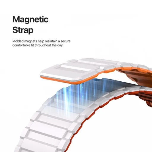 DUX DUCIS KJ nylon szíj Apple Watch 42 / 44 / 45 / 49 mm Silver/Orange - 5