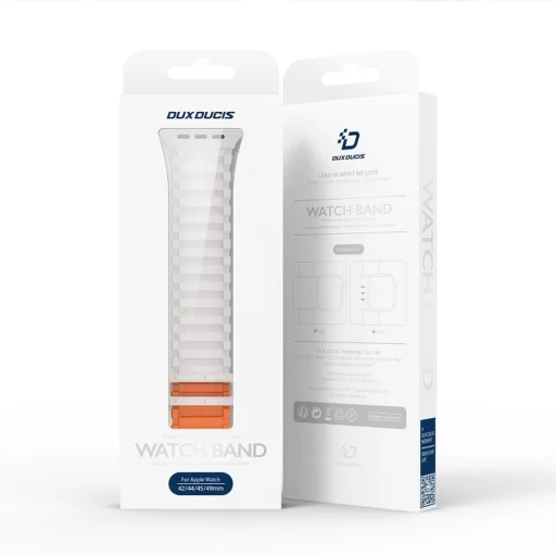 DUX DUCIS KJ nylon szíj Apple Watch 42 / 44 / 45 / 49 mm Silver/Orange - 9