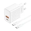 Foneng EU41 USB-C + USB-A hálózati töltő 20W + USB-C - USB-C kábel (fehér) thumbnail