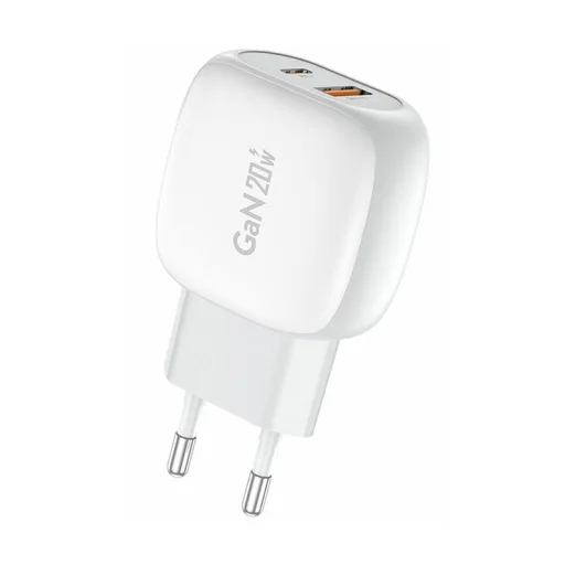 Töltő Foneng EU41 USB-C+ USB-A 20W + kábel USB-C-USB-C (fehér) - 2
