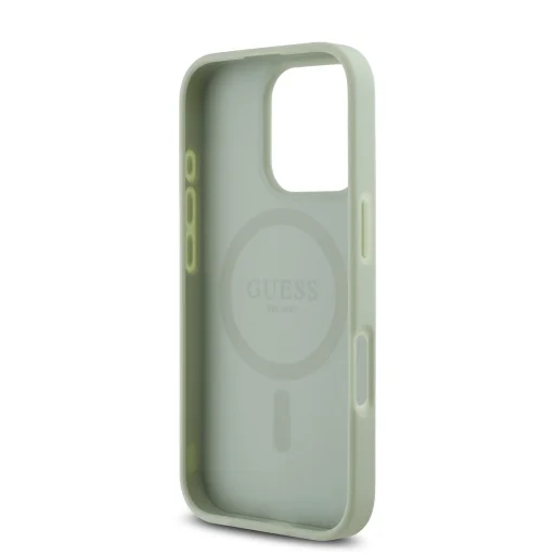 iPhone 16 Pro Zöld Guess PU Grained Classic Logo MagSafe tok - 5