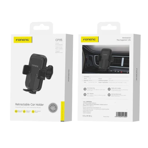 Szellőzőre erősíthető telefontartó Foneng CP115 (Fekete) - 2
