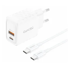 Foneng EU56 1xUSB-A, 1xUSB-C, 20W (Fehér) + USB-C kábel
