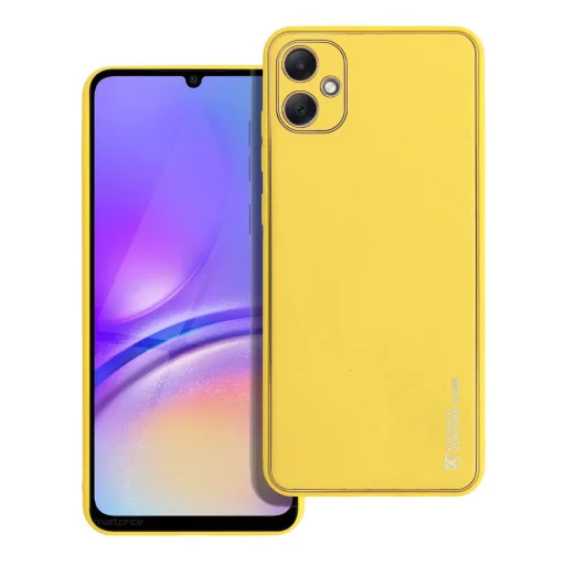 LEATHER tok Samsung Galaxy A05 sárga tok - 1