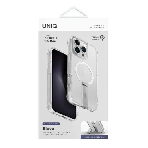 Uniq Eleva fliptok Vertica állvánnyal iPhone 16 Pro Max 6.9" átlátszó/lucent clear tok - 5
