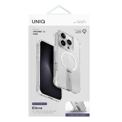 Uniq Eleva tok Vertica állvánnyal iPhone 16 Pro 6.3" átlátszó/lucent clear tok - 5