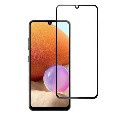 Edzett üveg Blue Star - SAMSUNG A32 LTE teljes felületű (teljes ragasztóval, kis méret) - fekete üvegfólia - 1