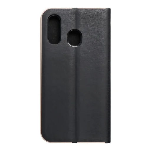 LUNA fliptok arany Samsung Galaxy A40 fekete tok - 4