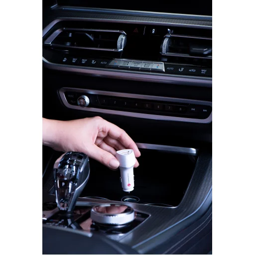 FORCELL F-ENERGY Carbon CC50-1A1C nabíjačka do auta Type C + USB A PD QC3.0 3A 38W biela - 15