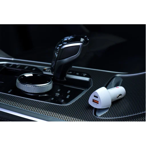 FORCELL F-ENERGY Carbon CC50-1A1C nabíjačka do auta Type C + USB A PD QC3.0 3A 38W biela - 16