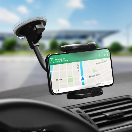 FORCELL autós telefontartó - RENDSZERES íves 17 cm-es karral - 15