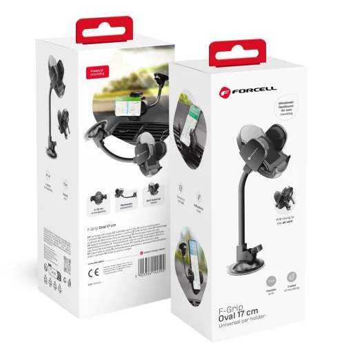 FORCELL autós telefontartó - OVAL ívelttel, 17 cm-es - 1