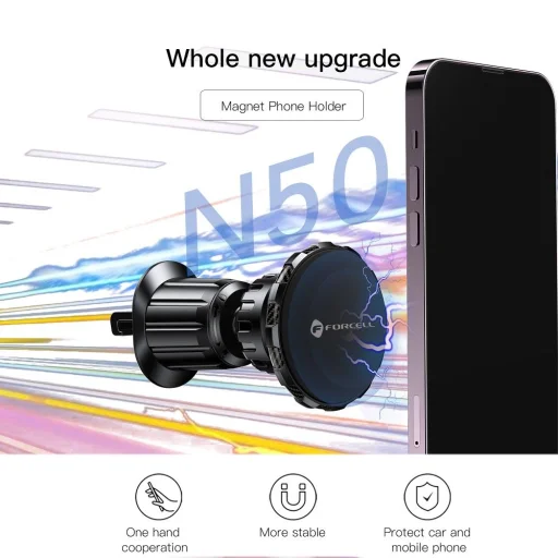 FORCELL F-Grip MagElite mágneses autós telefontartó szellőzőre fekete - 14