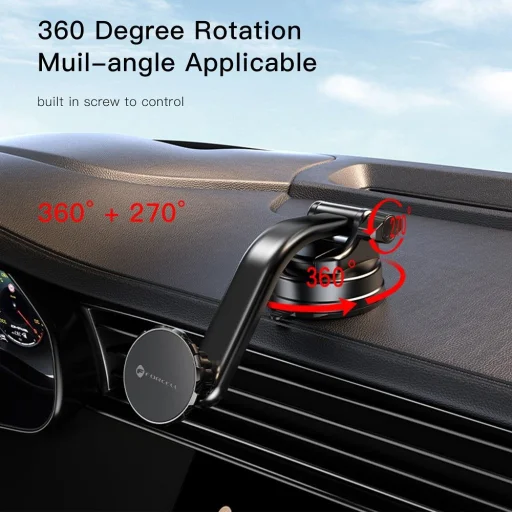 FORCELL F-Grip MagLuxe mágneses autós telefontartó szélvédőre/középkonzolra/szellőzőre fekete - 12