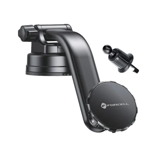 FORCELL F-Grip MagLuxe mágneses autós telefontartó szélvédőre/középkonzolra/szellőzőre fekete - 1