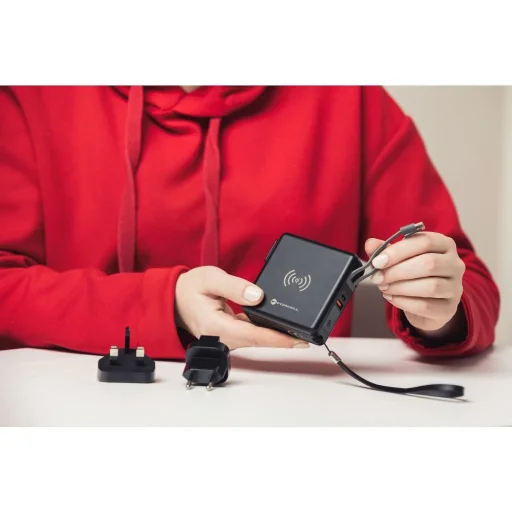 FORCELL F-ENERGY multifunkcionális töltő 20W 5 az 1-ben USB-C/villám kábellel, 10000mAh power bankkal és vezeték nélküli töltéssel 15W - 19