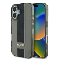 iPhone 16 fekete Guess IML Middle 4G Stripe tok