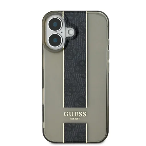  iPhone 16 fekete Guess IML Middle 4G Stripe tok - 2