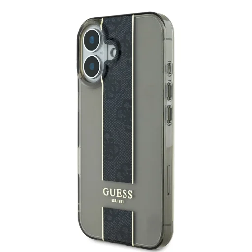  iPhone 16 fekete Guess IML Middle 4G Stripe tok - 3