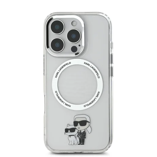  iPhone 16 Pro Max Transparent Karl Lagerfeld IML Karl és Choupette MagSafe tok - 2