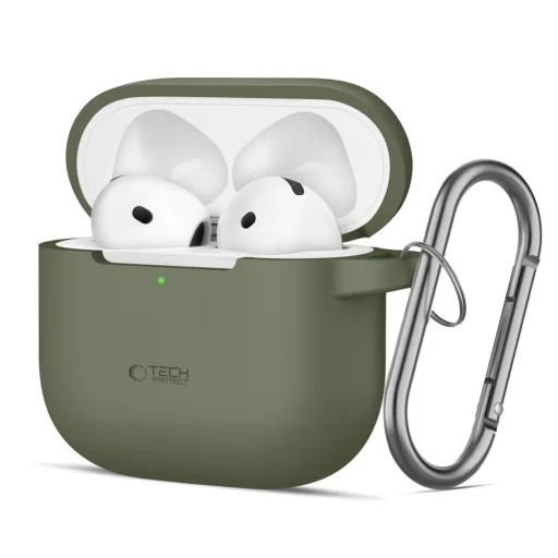 Tech-protect Silicone Hook Apple Airpods 4 Olive Green Tok - 1