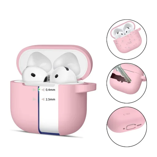 Tech-protect Szilikonkampó Apple Airpods 4 Tok Piszkos Rózsaszín - 2
