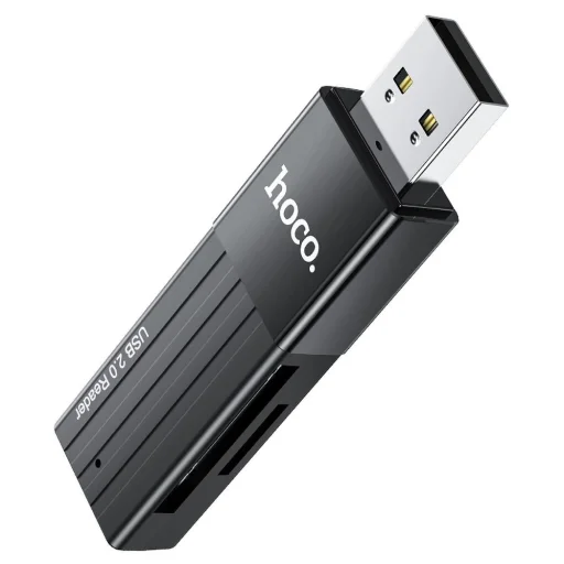 HOCO kártyaolvasó 2 az 1-ben USB A 2.0 HB20 fekete - 7