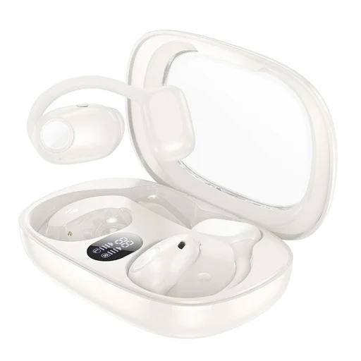 HOCO vezeték nélküli bluetooth fülhallgató TWS EA1 tejesfehér - 1