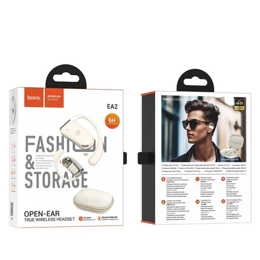 HOCO vezeték nélküli fülhallgató bluetooth TWS EA2 bézs - 2