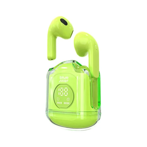 BLUE STAR vezeték nélküli fülhallgató TWS Transparency Fi22 zöld - 5