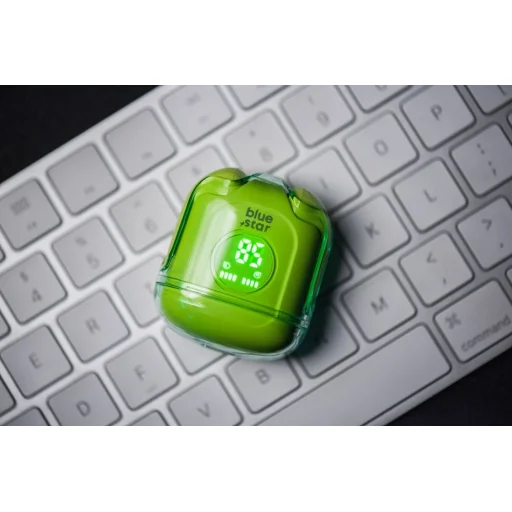 BLUE STAR vezeték nélküli fülhallgató TWS Transparency Fi22 zöld - 8