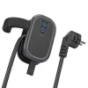 HOCO multifunkcionális elosztó 1 aljzat + 2 x USB A + Type C EU szabványok 4000W 3,1A NS6 1,1 m fekete thumbnail